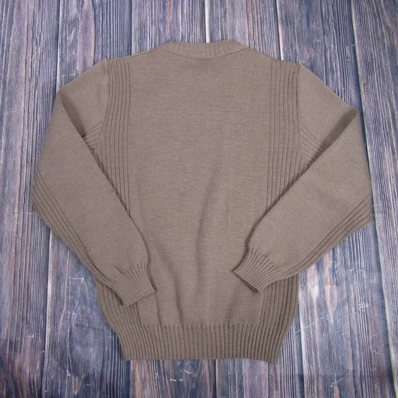 Antartex Sweater Mens Small Wool Pullover Suede Shoulder Elbow Patch Scotland